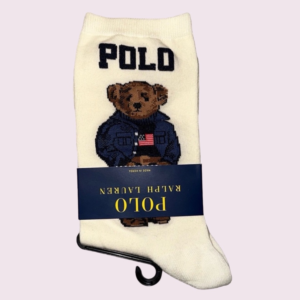 NWT Polo Ralph Lauren Women's Polo Bear Trouser Socks - Picture 5 of 5
